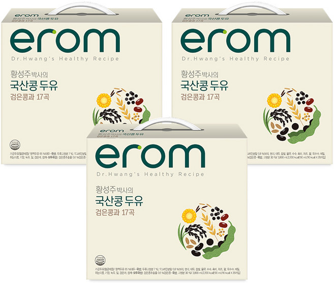 이롬 황성주 박사의 국산콩 두유 검은콩과 17곡, 190ml, 60개