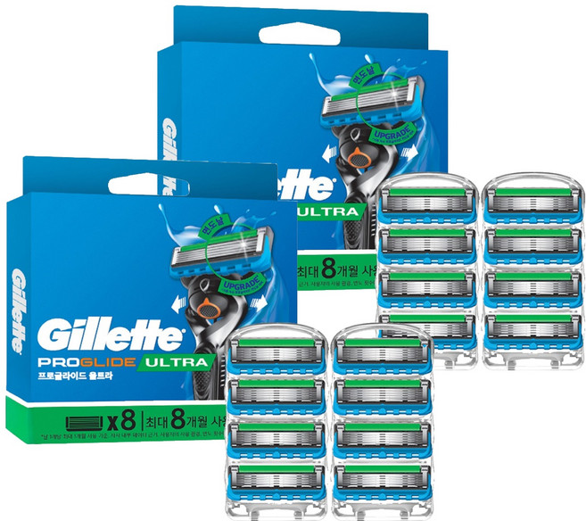 질레트 정품 프로글라이드 울트라 면도날, 8개입, 2개