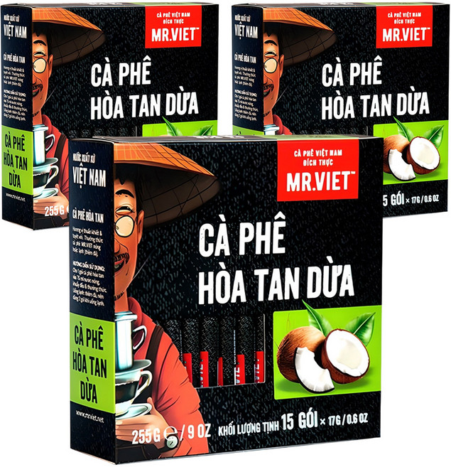 미스터비엣 인스턴트 코코넛 커피믹스, 17g, 15개입, 3개