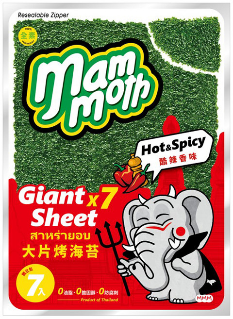 mam moth MM象 泰式烤海苔 酷辣香味, 42g, 1袋