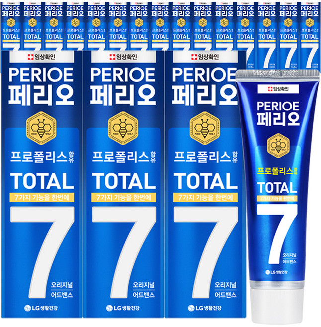 페리오 토탈7프로 치약 오리지널 어드밴스, 18개, 120g