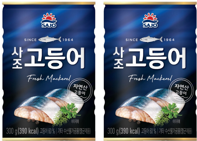 사조 고등어 통조림, 300g, 2개