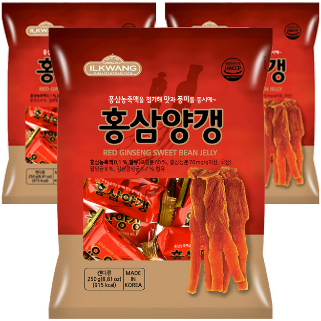 일광제과 홍삼양갱, 250g, 3개