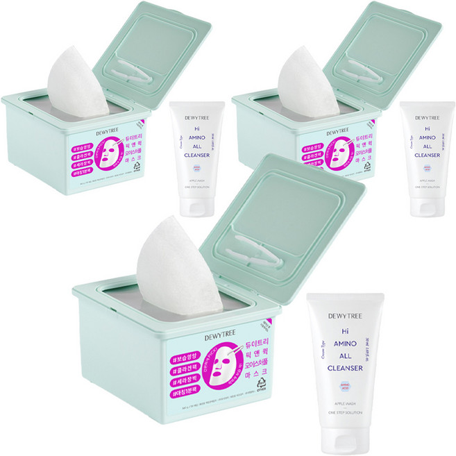 듀이트리 스페셜 픽 앤 퀵 모이스처풀 마스크 + 하이아미노 폼 50ml, 3개