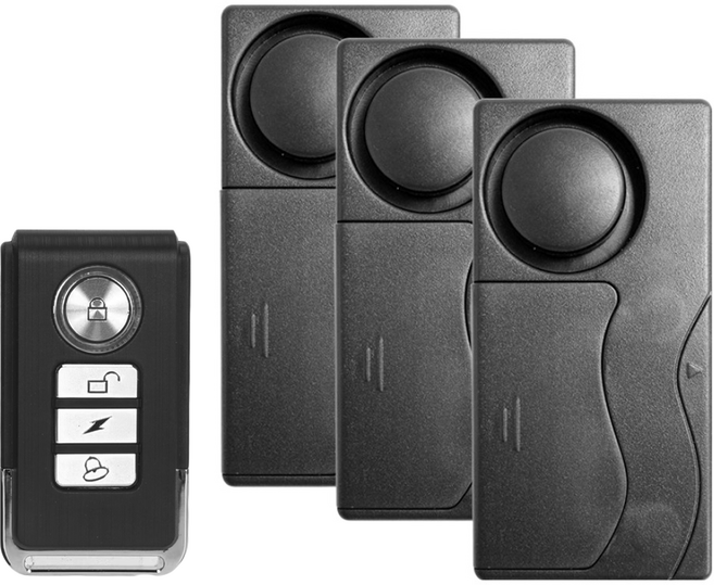 e-kit 逸奇 震動感應門窗防盜警報器 緊急警報器 + 迎賓門鈴3對1遙控器 ES-35F, 1組