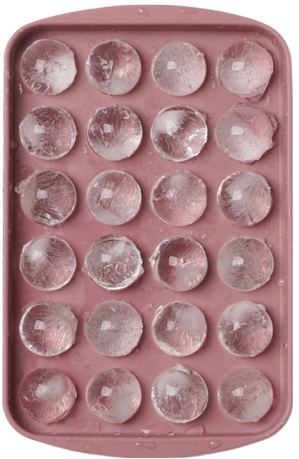 실리콘 아이스트레이 둥근볼 24구, 핑크, 1개