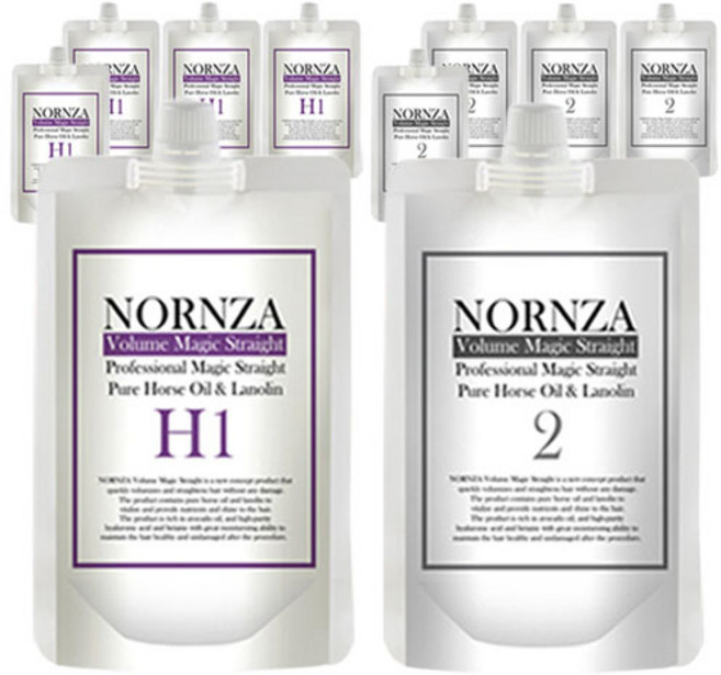 노른자 볼륨매직 스트레이트 파마약 H1 일반모 1제 200g + 2제 200g 세트, 5개, 400g