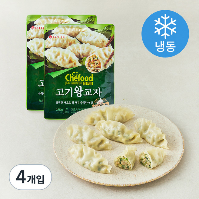쉐푸드 고기왕교자 (냉동), 385g, 4개입