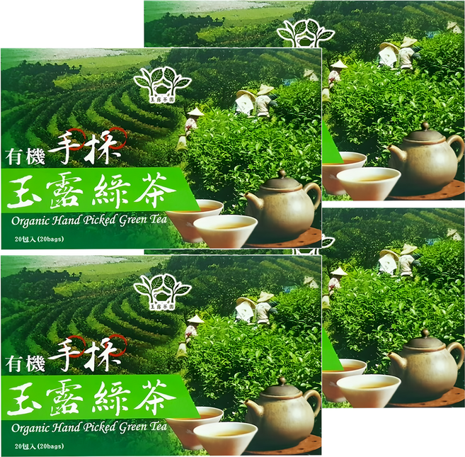 玉露茶園 有機手採玉露綠茶包, 3g, 20包, 4盒