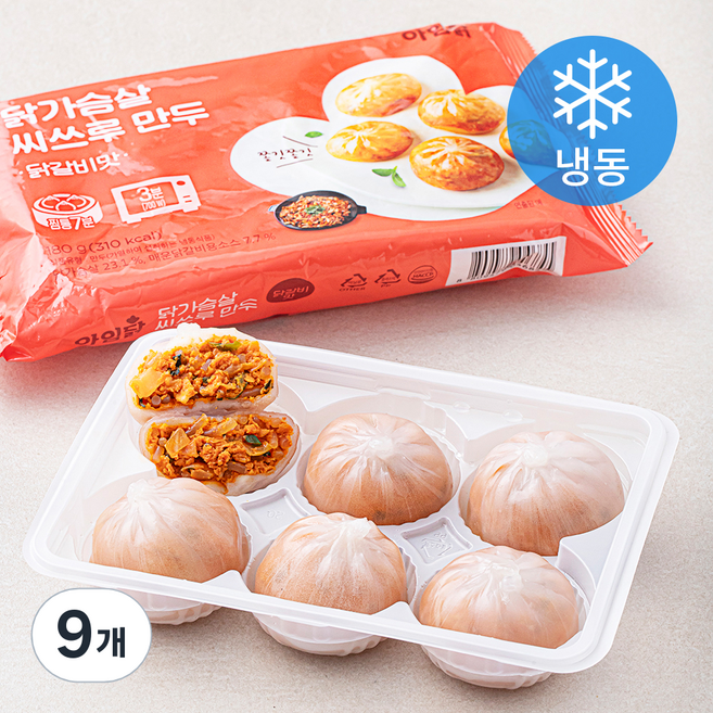 아임닭 닭가슴살 씨쓰루 만두 닭갈비맛 (냉동), 180g, 9개