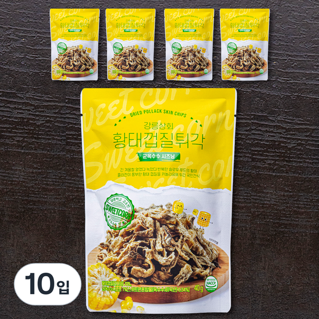 강릉상회 황태껍질튀각 군옥수수시즈닝, 40g, 10입