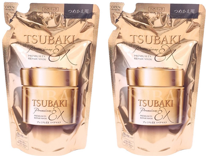 TSUBAKI 思波綺 金耀瞬護髮膜EX補充包, 150g, 2包