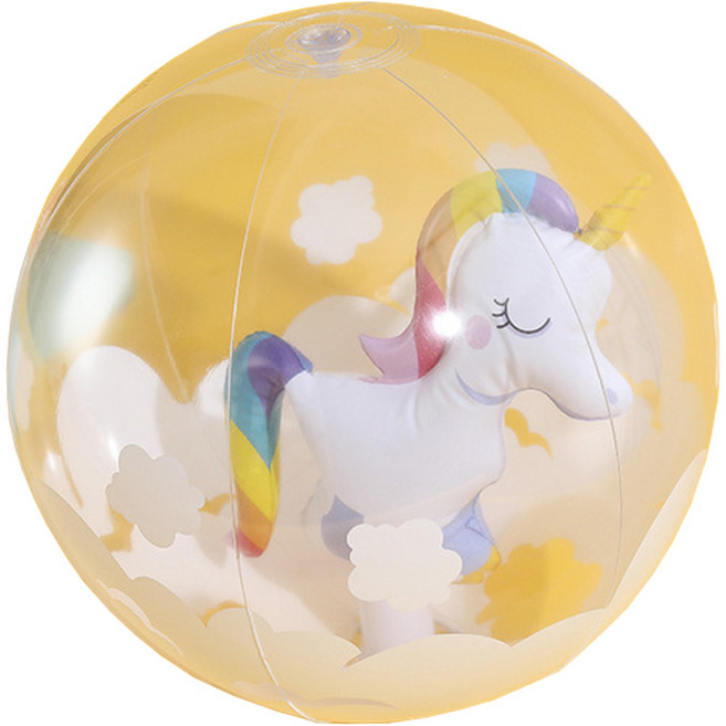 미동마켓 투명 과일 동물 비치볼, 35cm, 유니콘, 1개