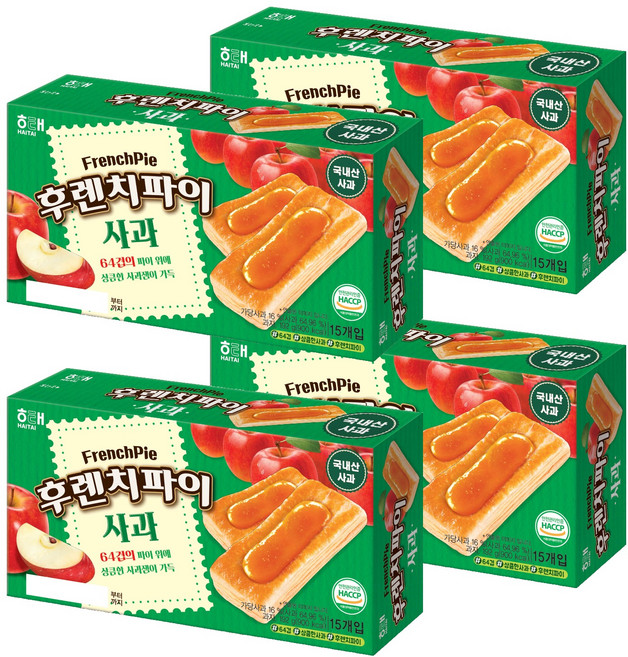 해태제과 후렌치 파이 사과, 192g, 4개