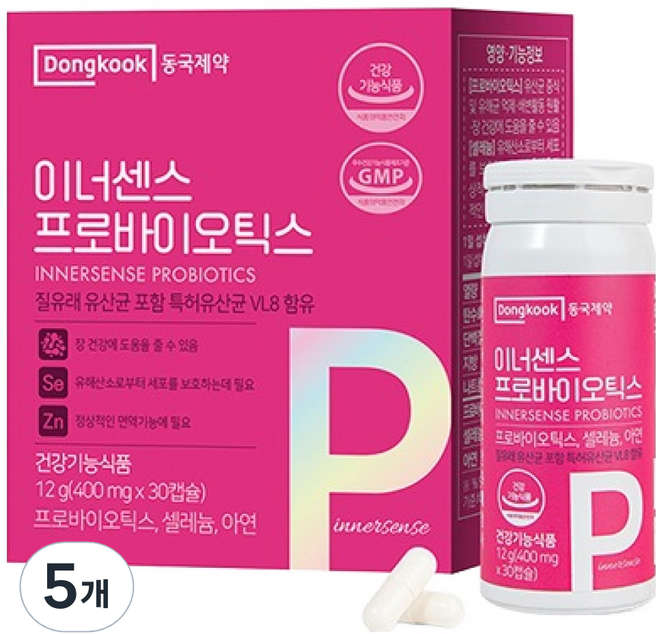 동국제약 이너센스 프로바이오틱스 질유래 유산균, 5개, 30정