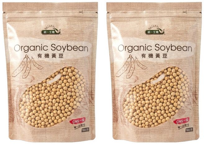 統一生機 有機黃豆, 750g, 2包