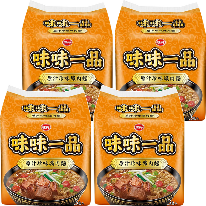 味丹 味味一品 原汁珍味爌肉麵 190g, 12包