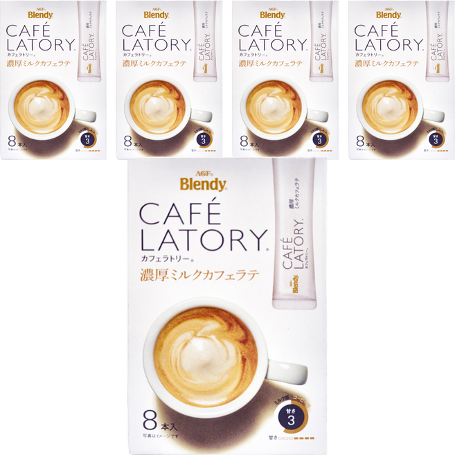AGF Blendy CAFE LATORY 香濃牛奶咖啡拿鐵, 10.5g, 8包, 5盒