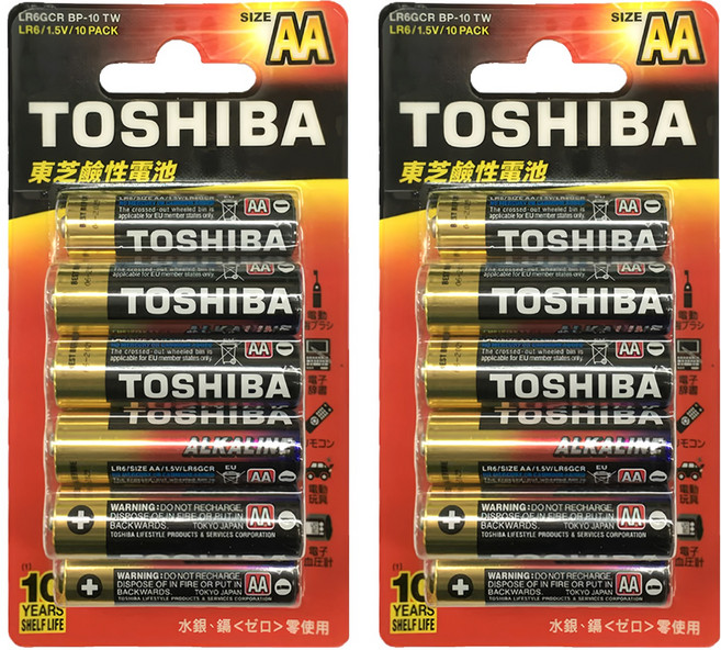TOSHIBA 東芝 台灣公司貨 鹼性電池 3號, 10顆, 2組
