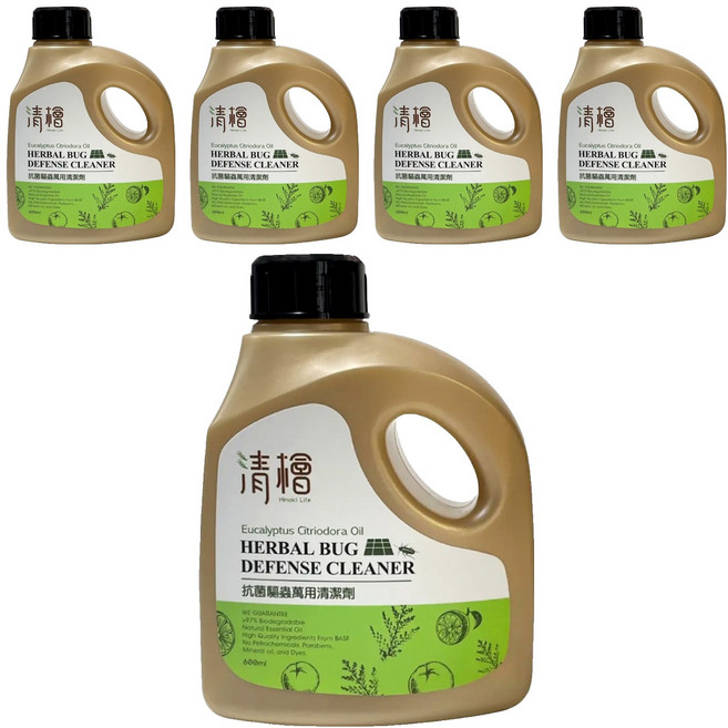 Hinoki Life 清檜 抗菌驅蟲萬用清潔劑, 600ml, 5瓶