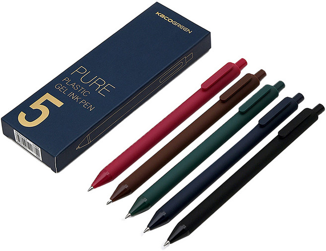 카코 퓨어 빈티지 젤펜 0.5mm 5종 세트, 혼합색상, 1세트