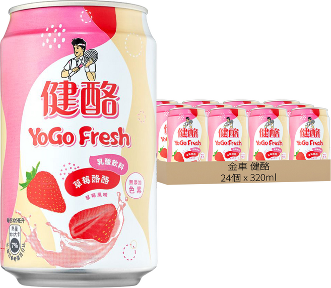 金車 健酪 乳酸飲料 草莓酪酪, 24個, 320ml