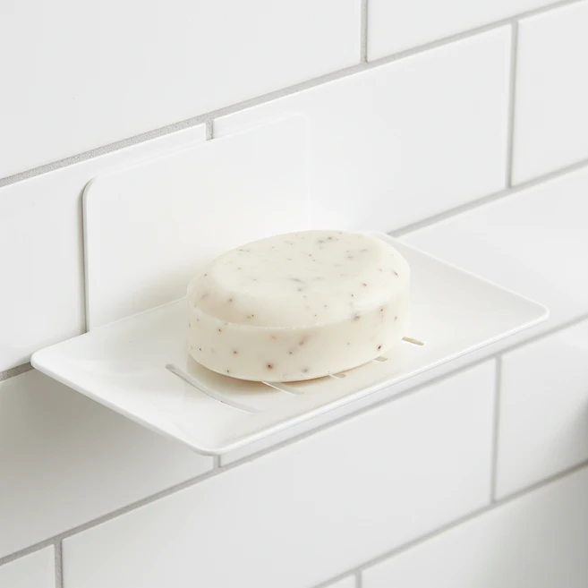 셀리빙 무타공 비누 받침대, 화이트, 1개