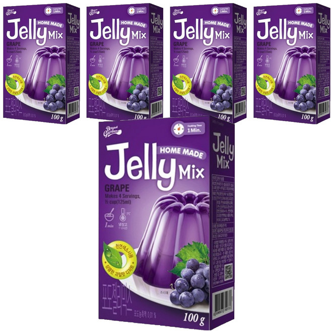 브레드가든 포도젤리믹스 젤리만들기, 100g, 5개