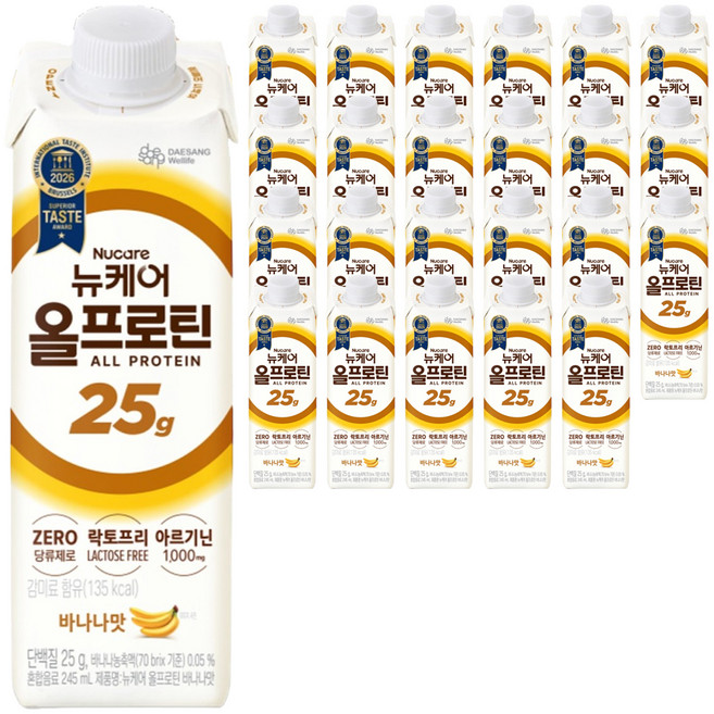 뉴케어 올프로틴 바나나맛, 245ml, 24개
