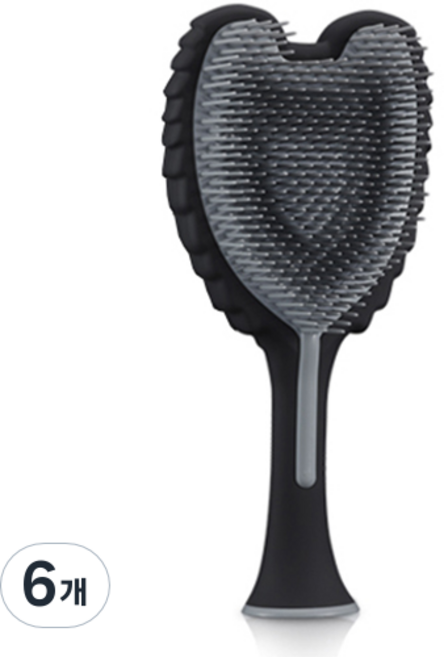 탱글엔젤 2.0 오리지널 소프트터치 헤어브러쉬, 블랙 + 그레이, 6개