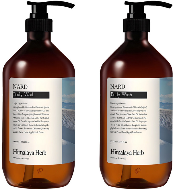 나드 리프레쉬 퍼퓸드 바디워시 화이트머스크향, 1L, 2개