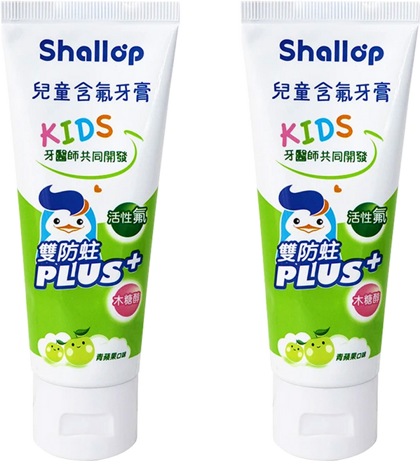 Shallop 刷樂 兒童含氟牙膏, 90g, 1入, 2條