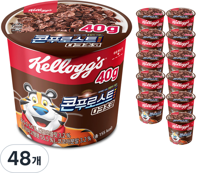 콘푸로스트 다크초코 컵 시리얼, 40g, 48개
