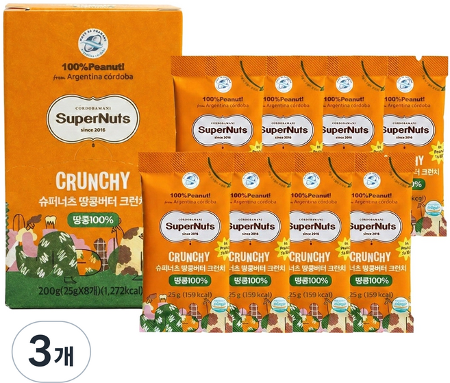 SuperNuts 花生醬香脆抹醬 8入, 200g, 3個