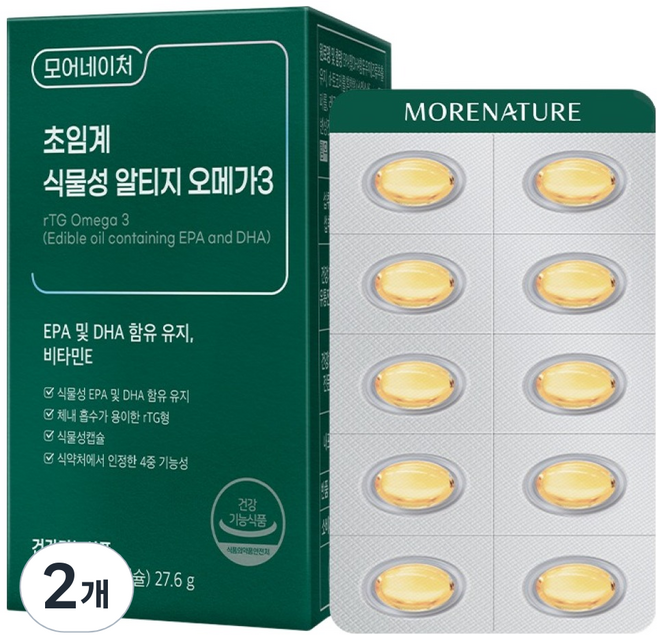 모어네이처 초임계 식물성 알티지 오메가3, 60정, 2개