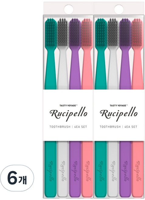 루치펠로 오리지널 칫솔 세트, 4개입, 6개