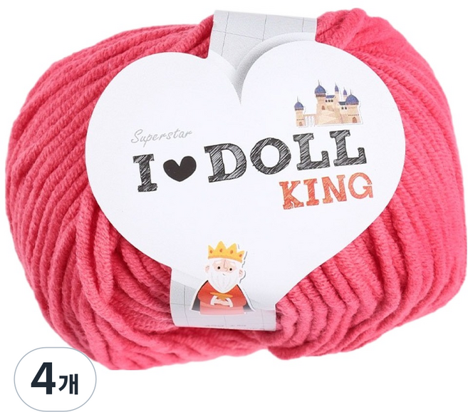 니뜨 아이돌킹 뜨개실 45g x 4p, 34 진코랄핑크, 4개