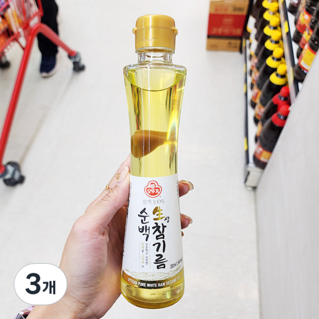 오뚜기 순백 참기름, 3개, 200ml