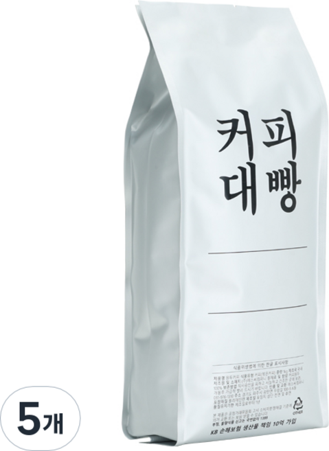 커피대빵 이탈리안 다크 센서리 블랜딩 원두커피, 홀빈(분쇄안함), 500g, 5개