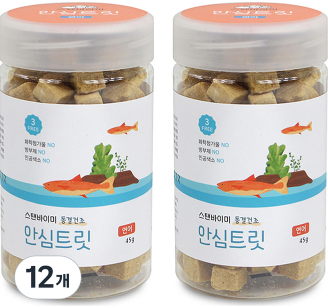 STANDBYME 동결건조 강아지 안심 트릿, 연어, 45g, 12개