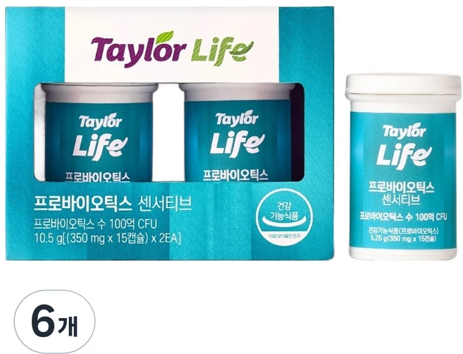 테일러 라이프 프로바이오틱스 센서티브 100억 유산균, 15정, 6개 - 쿠팡