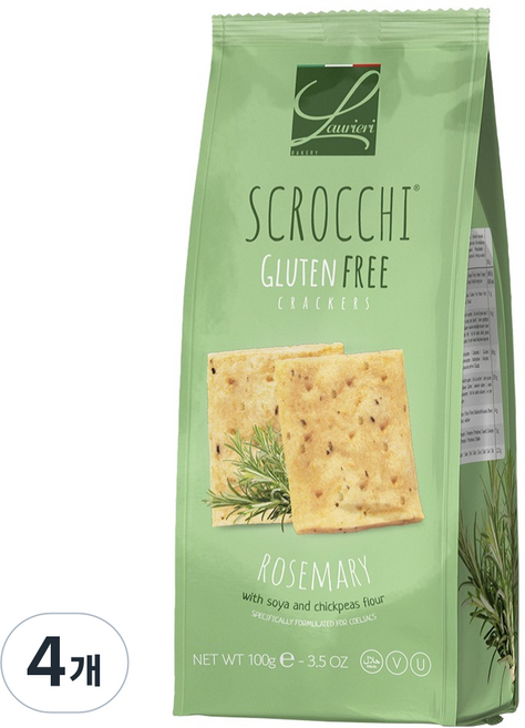 Laurieri master bakers Sgroccoli 無麩質迷迭香脆餅, 100g, 4個