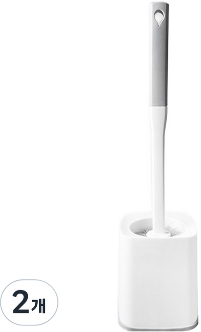 월드크린 르아 원형 변기솔, 그레이, 2개