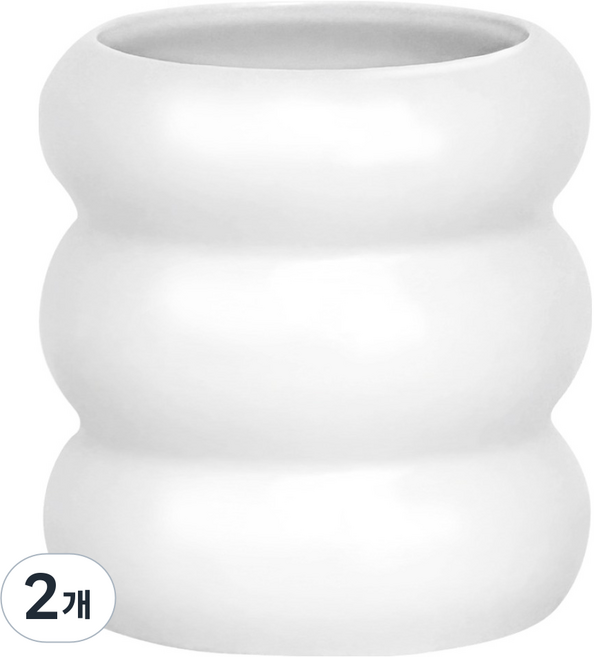 데미무드 마카롱 세라믹 다용도 브러쉬 꽂이, 2개, 화이트 유광