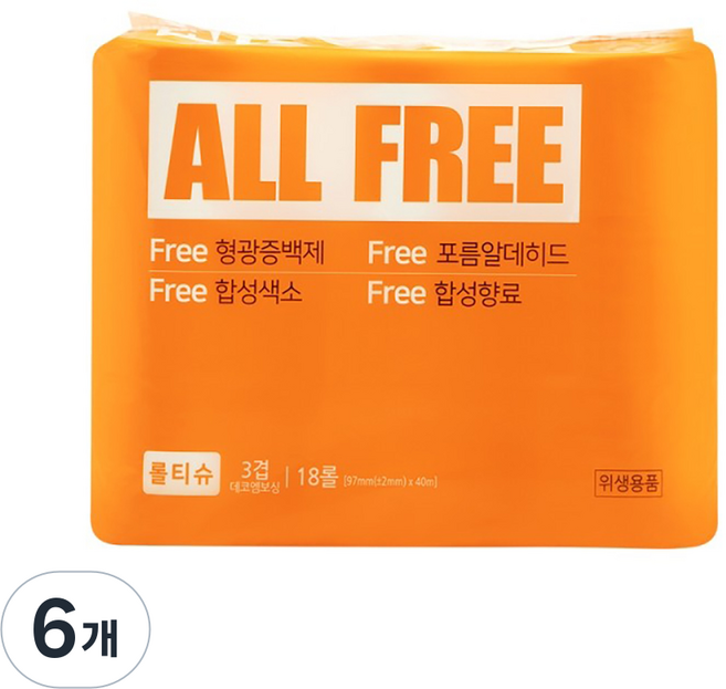올프리 롤티슈 40m, 18롤, 6개