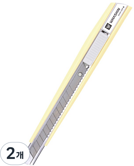 화신 215 커터칼 소 9mm, 옐로우, 2개