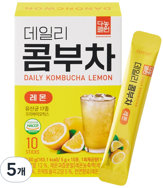 Danongwon 康普茶 檸檬, 5g, 10入, 5個, 5ml