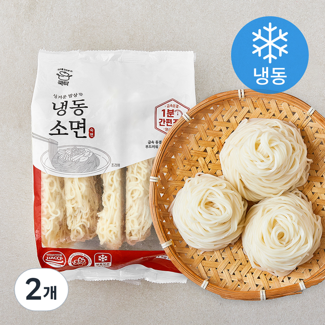 쿡탁 소면 (냉동), 1kg, 2개