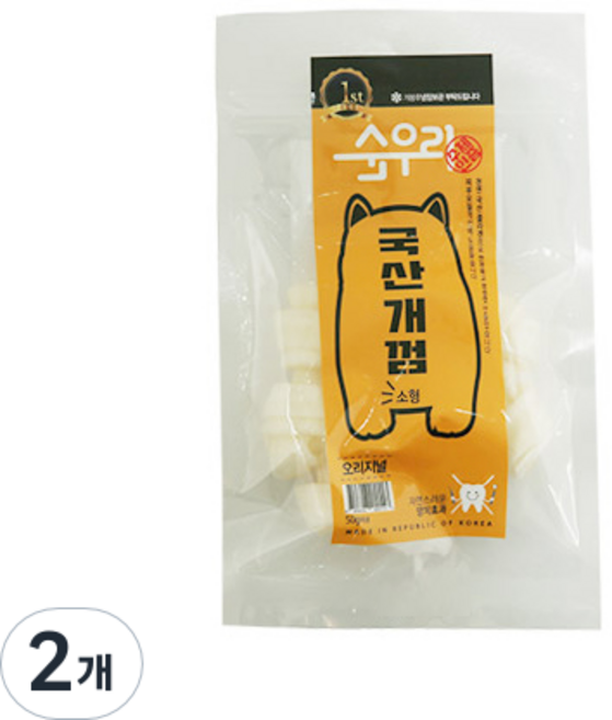 순우리 국산개껌 소형 4p, 오리지널, 2개