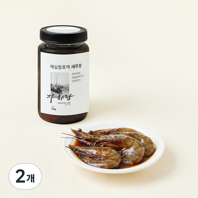 자하람 매실발효액 새우장, 530g, 2개